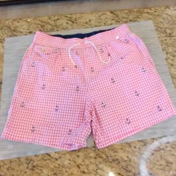 Polo Ralph Lauren Pink Gingham Swim Trunks Size L - Picture 3 of 12